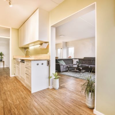 Interior of a kitchen in modern apartment